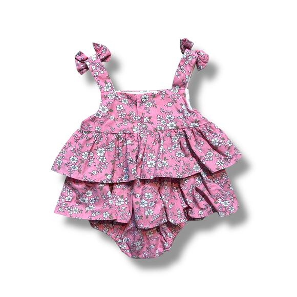 Petit Confection Floral Tiered Romper, 3 Months - Picture 2 of 6